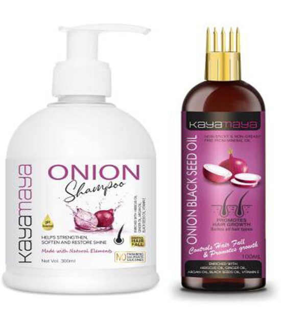 Kayamaya Onion Shampoo and Onion Oil for Hair 400 mL Pack of 2