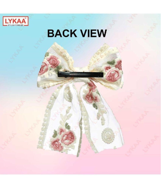 LYKAA Off-White Womens Hair Ribbons ( Pack of 1 ) - Off-White