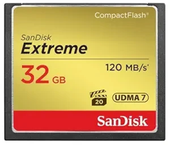 SanDisk Extreme 32GB CompactFlash Memory Card UDMA 7 Speed Up To 120MB/s