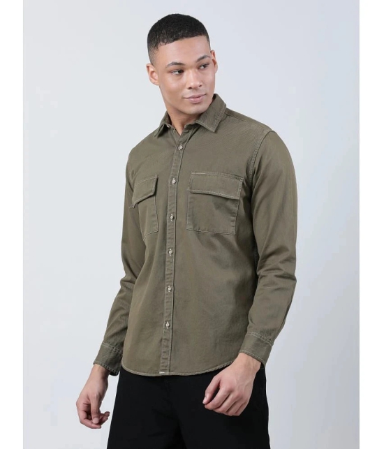 Bene Kleed 100% Cotton Regular Fit Solids Full Sleeves Mens Casual Shirt - Olive ( Pack of 1 ) - None