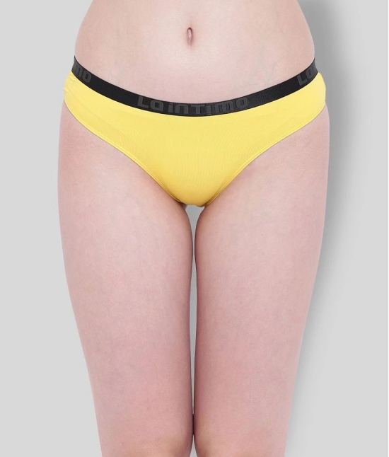 La Intimo - Yellow Nylon Solid Womens Briefs ( Pack of 1 ) - XL