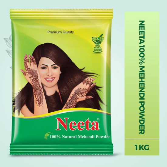 Neeta Mehendi Powder 150g Pack of 4, 100% Natural Henna Mehandi Powder for Hair, Hand & Feet