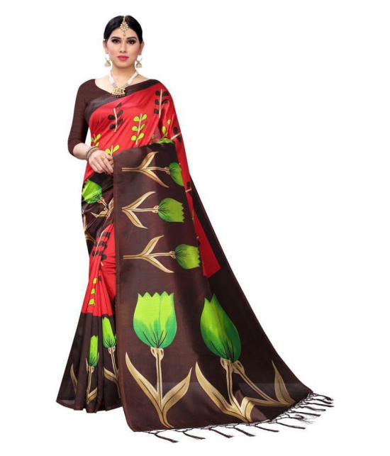 ofline selection Brown,Green,Red Mysore Silk Saree