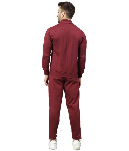 YHA - Wine Fleece Regular Fit Mens Tracksuit ( Pack of 1 ) - M