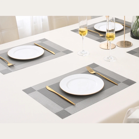 Textural Dining Mat Set-Brown / Set of 6