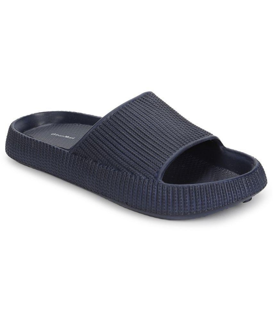 UrbanMark Men Comfortable Light Weight Cushioned Slide Flip-Flop-Navy - None