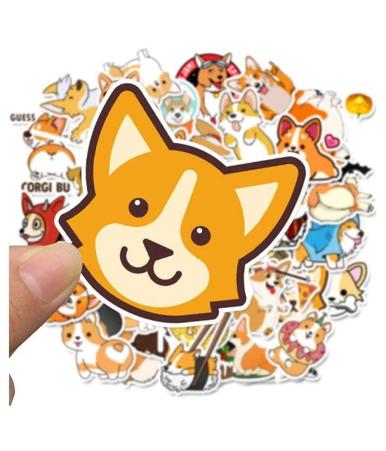 iDream Waterproof PVC Animals Corgi Dog Graffiti Vinyl Stickers DIY for Toys, Mobile, Skateboard, Suitcase, Bicycle, Water Bottle etc. (Set of 50)