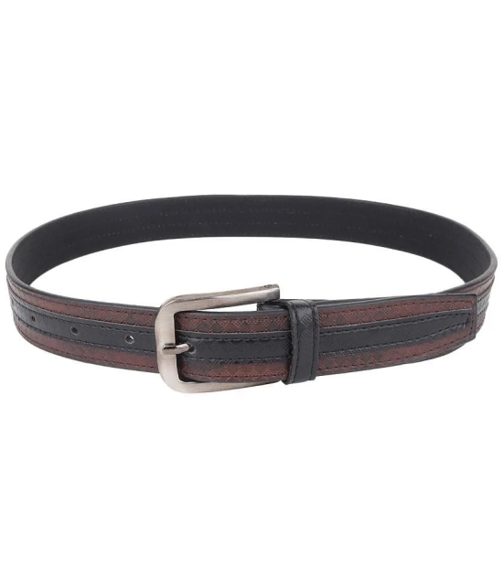 Zacharias Boys Synthetic Leather Belt for kids kb_22 (Brown & Black; 6-10 Years) (Pack of 1) - None