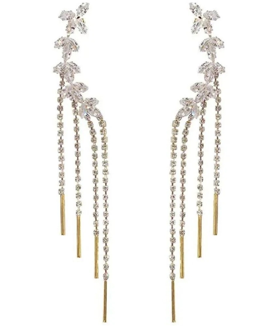 FASHION FRILL Golden Drop Earrings ( Pack of 2 ) - Golden