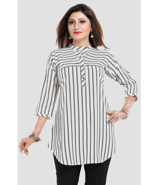 Meher Impex - Off White Crepe Women''s Straight Kurti ( Pack of 1 ) - None