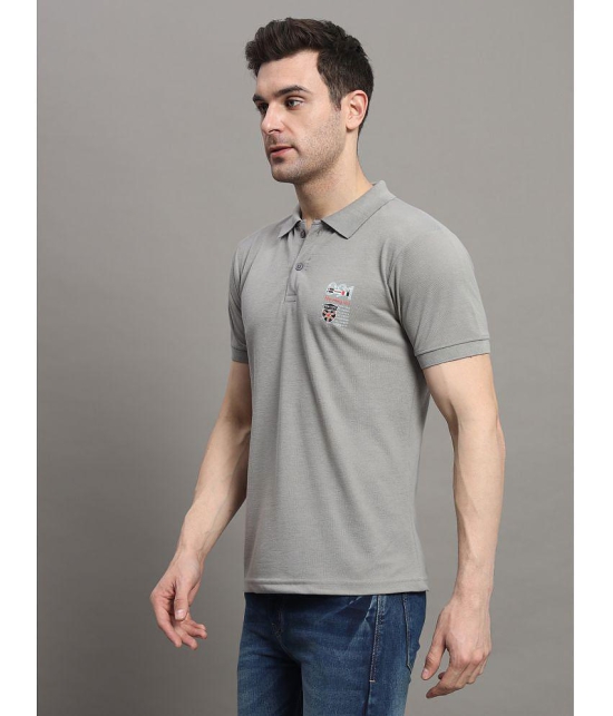 MXN Cotton Blend Regular Fit Solid Half Sleeves Men's Polo T Shirt - Grey ( Pack of 1 ) - None