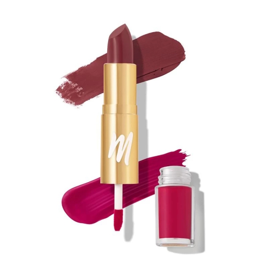 MyGlamm Super Duo Lipstick (2 in 1 Matte Lipstick + Liquid Lip Color) - Wicked Wine (Wine Shade) | Long Lasting, Highly Pigmented (4.2g + 2.5ml)