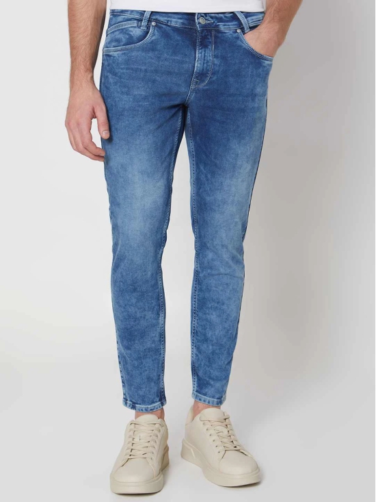 Mid Blue Ankle Length Denim Deluxe Stretch Jeans