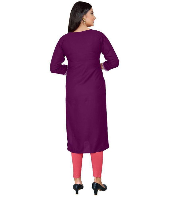 Kapadia - Wine Rayon Women''s Straight Kurti ( Pack of 1 ) - None