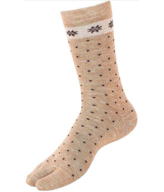 Creature Women's Brown Woolen Floral Leg Warmer Full Length Socks ( Pack of 3 ) - None