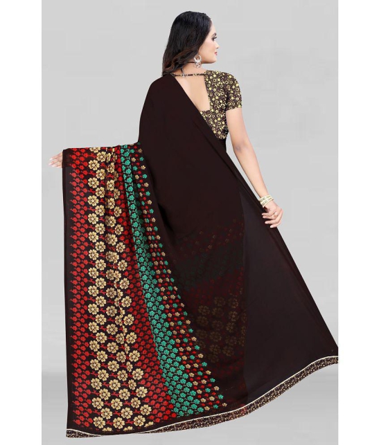 LEELAVATI - Brown Georgette Saree With Blouse Piece ( Pack of 1 ) - Brown