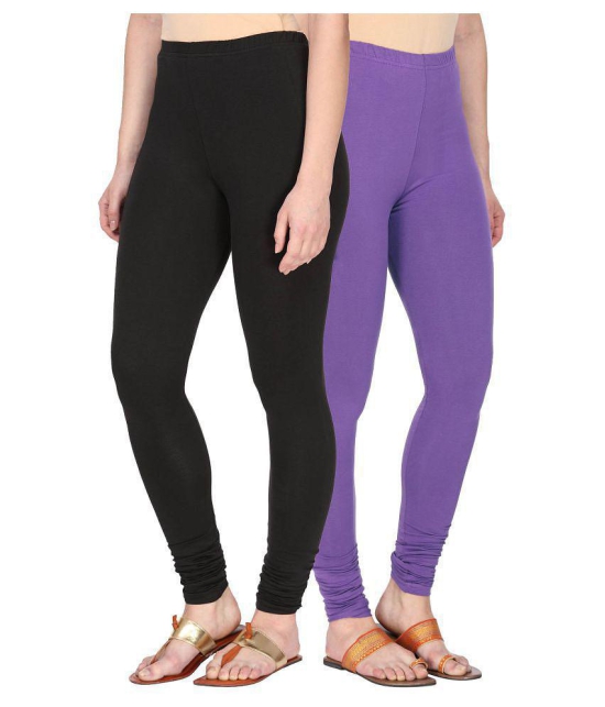 Alena Cotton Lycra Pack of 2 Leggings - L