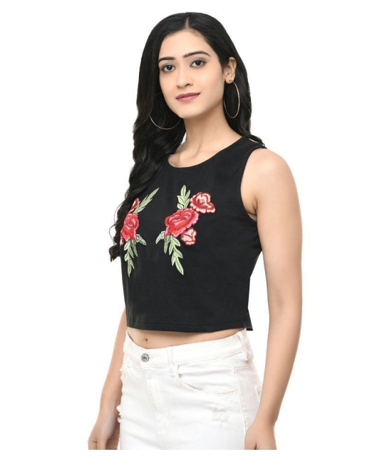 SAAKAA - Black Viscose Women's Crop Top ( Pack of 1 ) - M