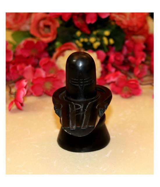 Bansiwal Shivling Murti Idol Marble Shiva, Black Decorative Showpiece - 8.8 cm (Marble, Black)