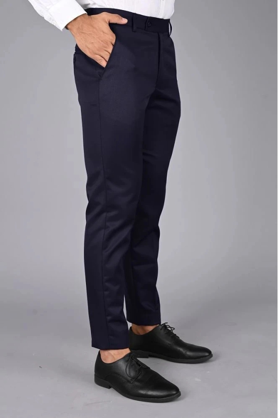 MANCREW - Blue Viscose Slim - Fit Mens Formal Pants ( Pack of 1 ) - None