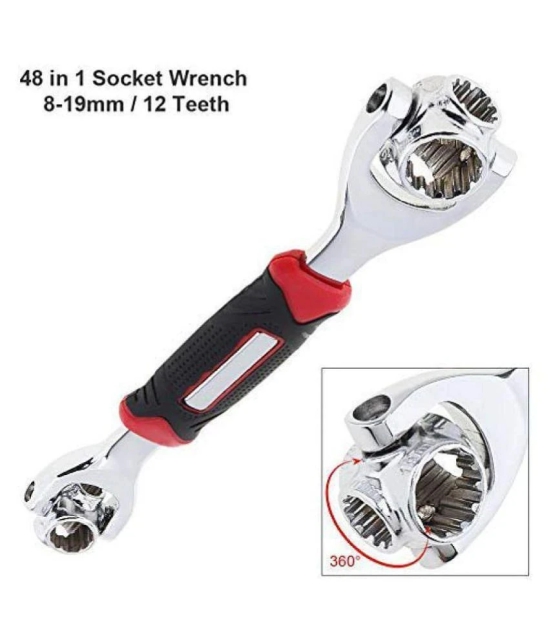 Universal 48 in 1 Multi-functional Socket Tool KIt, Dog Bone Wrench Works with Spline Bolts, Torx, Square Damaged Bolts & Any Size