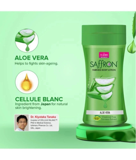 VI-JOHN Saffron Fairness Fliptop Aloevera Body Lotion 250ml Each (500ml) - Pack of 2