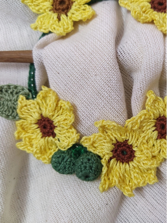 Sunflower Crochet Hair Tie