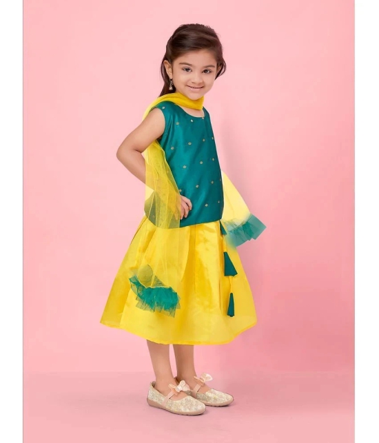 Aarika Green Silk Girls Lehenga Choli Set ( Pack of 1 ) - None