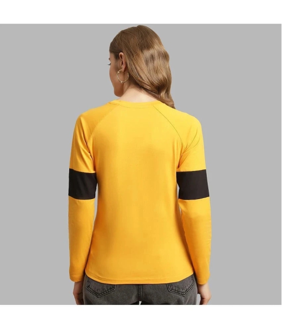 Fabflee - Mustard Cotton Regular Fit Womens T-Shirt ( Pack of 1 ) - None