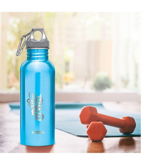 Milton Alive 750 Stainless Steel Water Bottle, 750 ml (25 oz) | 18/8 (SS304) Food Grade Stainless Steel, Leak-Proof, Non-Insulated, BPA-Free, Carabiner Clip, Reusable Metal Water Bottle, Blu