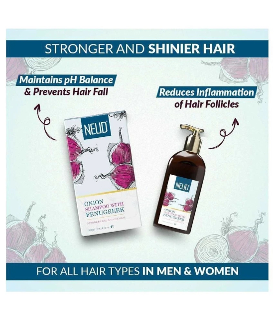 NEUD Premium Onion Hair Shampoo with Fenugreek for Men & Women - 1 Pack (300ml)