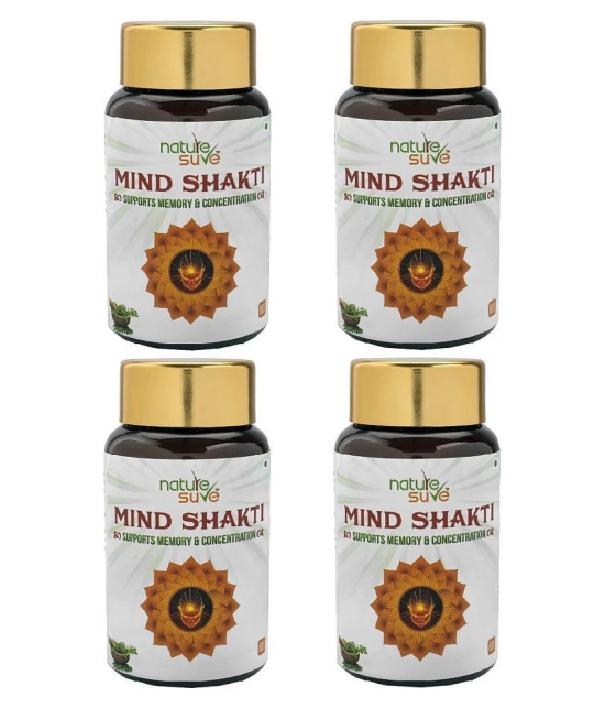 Nature Sure Mind Shakti Tablets For Memory & Concentration Pack of 4 - 60 Tablets Each