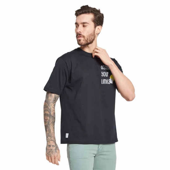 Octave Men Typography Printed Applique T-Shirt