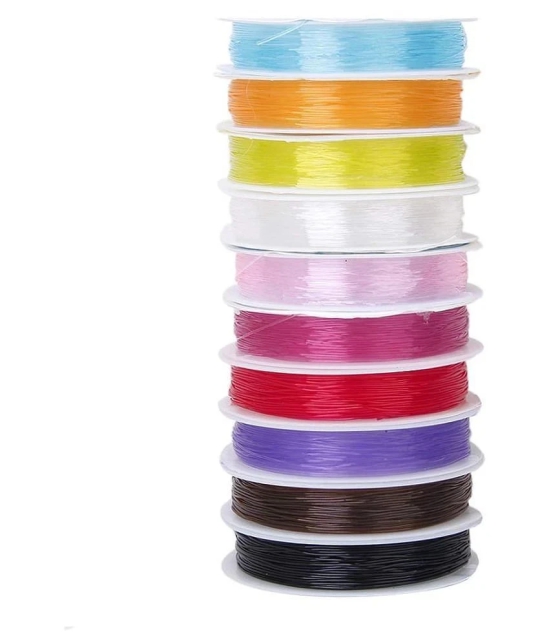 PRANSUNITA Rubber Colorful Elastic String Cord for Bracelets Jewelry Making ( Pack of 1 )