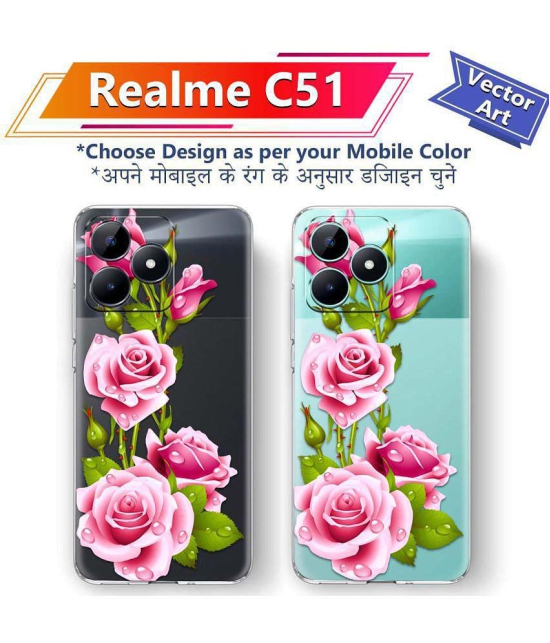 Fashionury Multicolor Printed Back Cover Silicon Compatible For Realme C51 ( Pack of 1 )