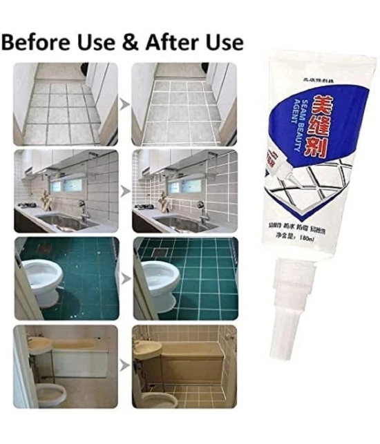 NAMRA  TILES GLUE 180 ML  Tiles Gap Filler Waterproof Crack Seal Glue | Silicone Epoxy Crack Sealant Gaps Repair At Home Bathroom Kitchen | Grout Reviver/Filler Tube Paste for Tiles Concrete