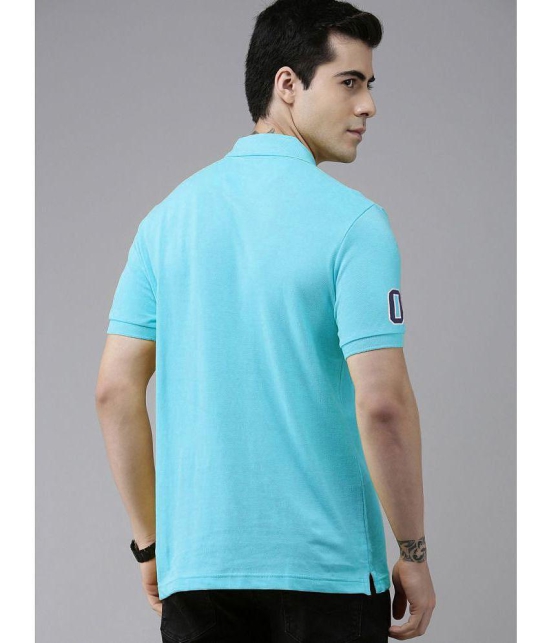 ADORATE - Turquoise Cotton Regular Fit Mens Polo T Shirt ( Pack of 1 ) - None