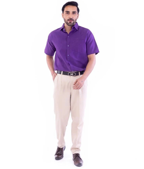 DESHBANDHU DBK Cotton Blend Regular Fit Half Sleeves Mens Formal Shirt - Purple ( Pack of 1 ) - None