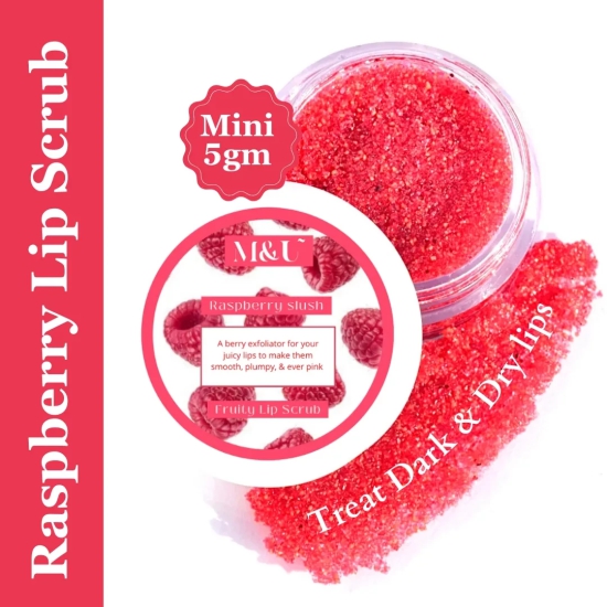 Mini Raspberry lip scub lightens & heals dark lips