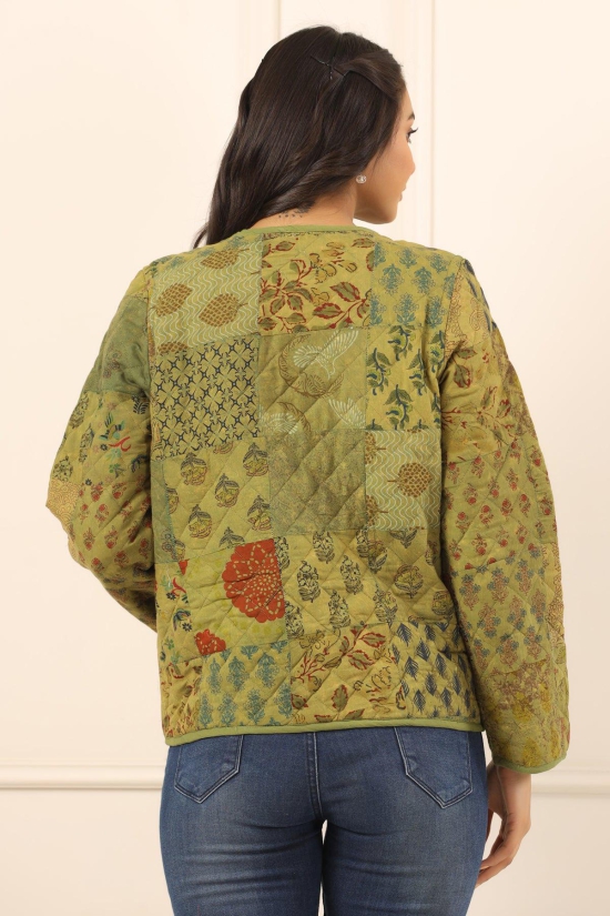 Printed women quilted  jacket-XL