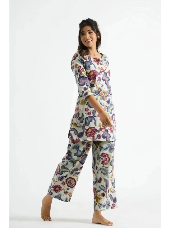 Label Flavia Multi Color Printed Pant Top Set - None