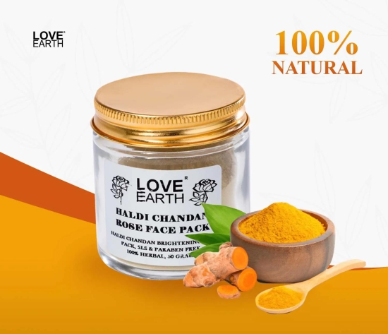 Love Earth Haldi Chandan Rose Face Pack With Amba Haldi & Chandan, For Face & Body, Paraben Free 30gm