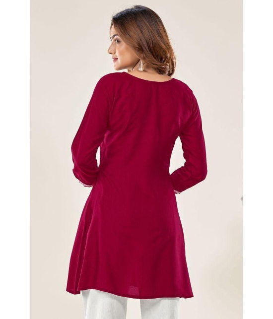 Glomee - Maroon Viscose Women's Tunic ( Pack of 1 ) - None