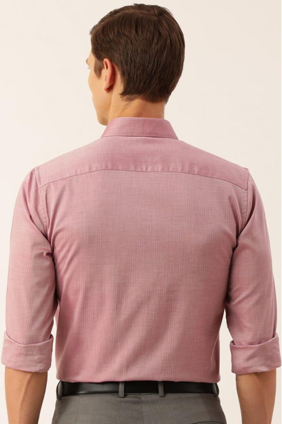 Men Pink Slim Fit Formal Full Sleeves Formal Shirt