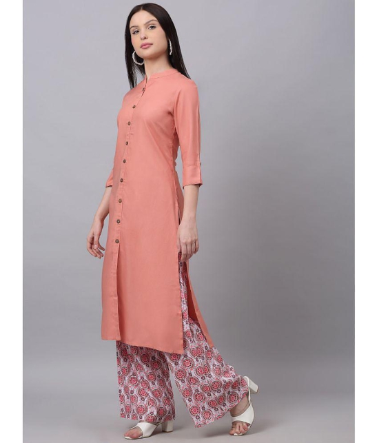 Doriya - Pink Front Slit Rayon Women's Stitched Salwar Suit ( Pack of 1 ) - None