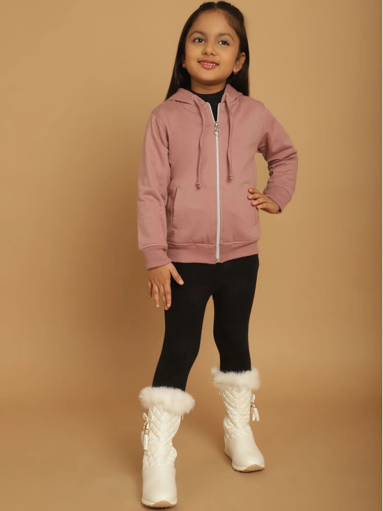 MINI & MING Girls Solid Hooded Sweatshirt