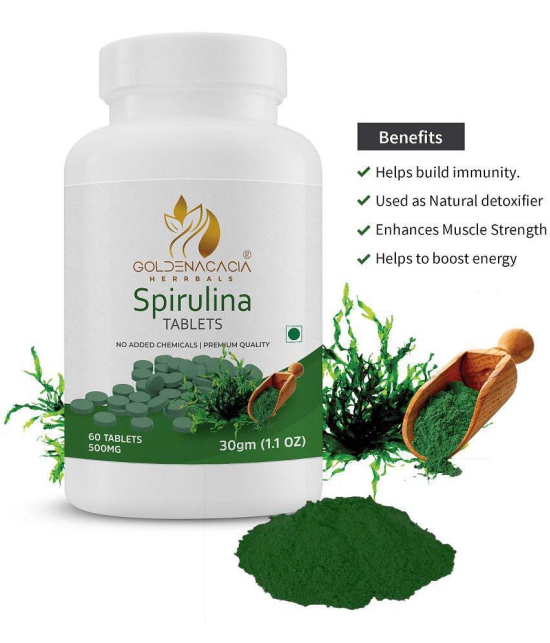 GOLDENACACIA HERRBALS Spirulina 500mg 60 tablets Tablets 1 no.s