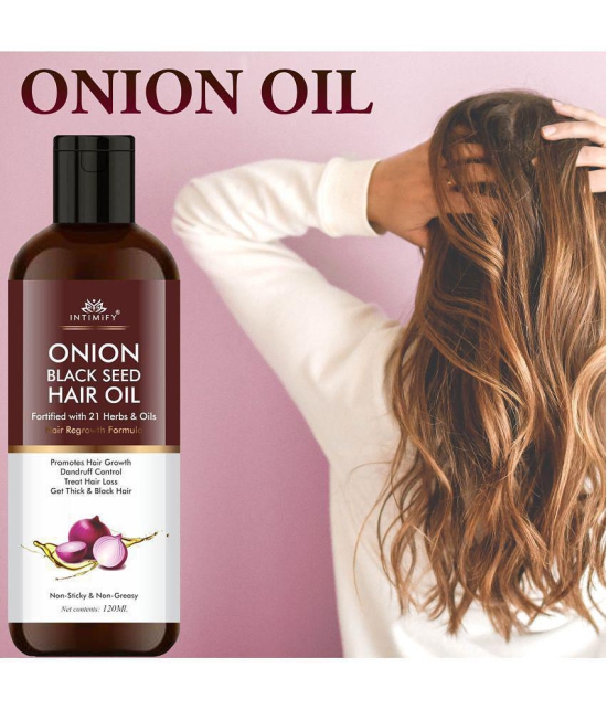 Intimify Onion Black Seed Hair Oil, onion oil, herbal onion oil, hair growth oil, anti hairfall oil, 120 ml