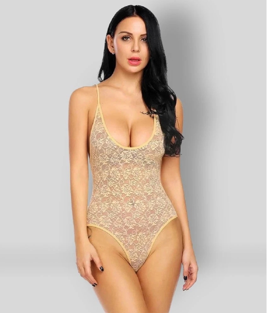 Celosia - Beige Lace Womens Nightwear Teddies - M