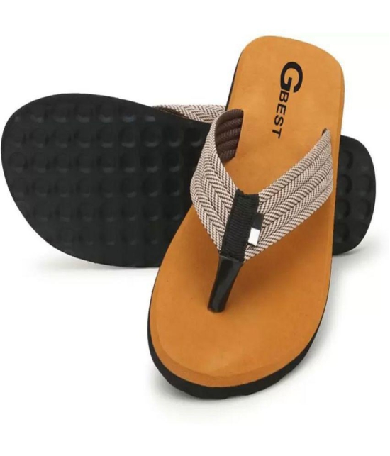 GBest Brown Mens Thong Flip Flop - None